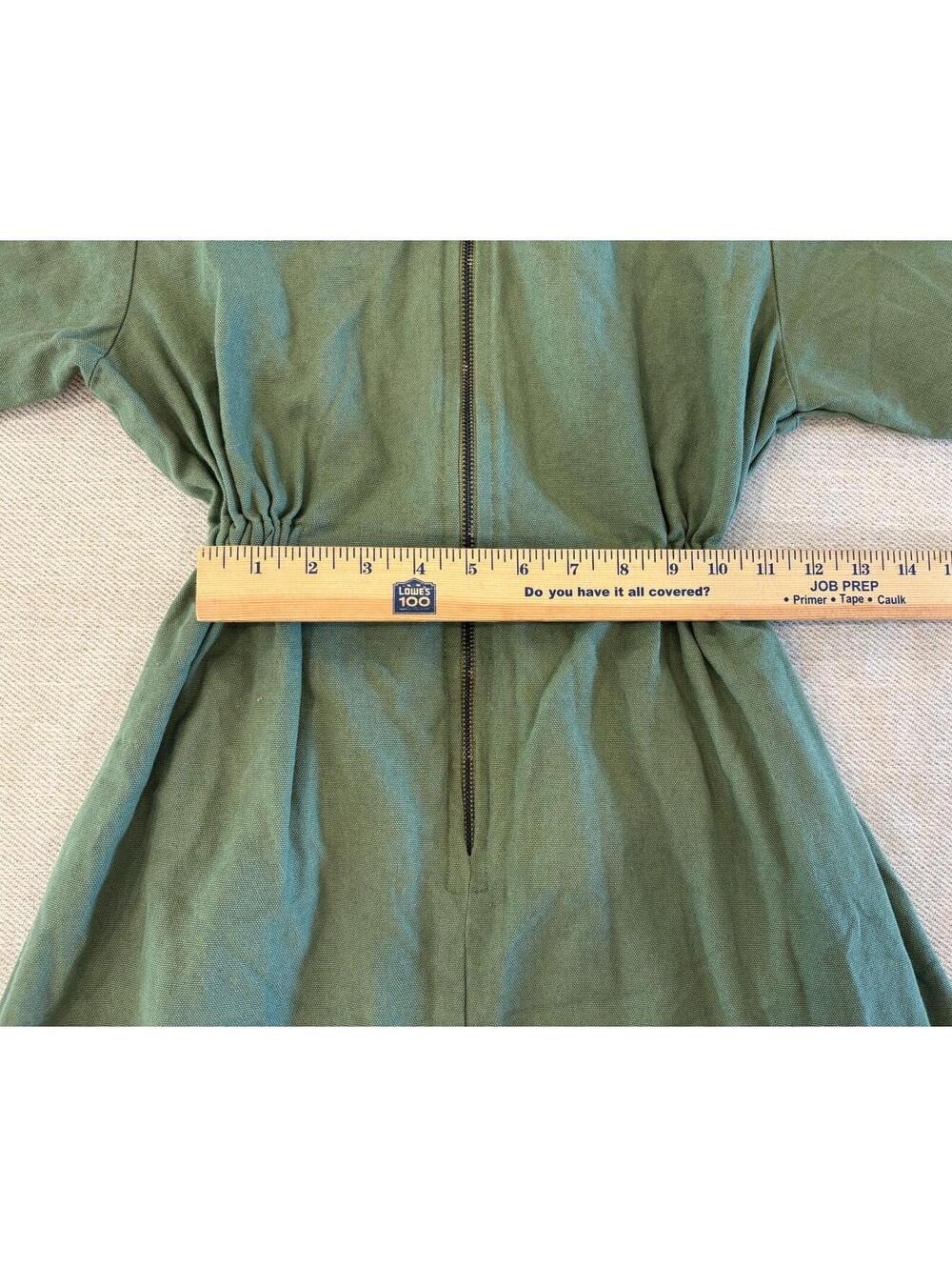 Noble Women’s Organic Cotton Canvas Utility Dress Sea  Glass Green Zip Front S - Picture 5 of 11